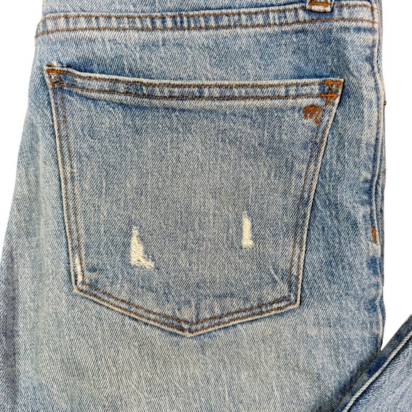 Madewell Womens Classic Straight Leg Jeans Size 28 Distressed Frayed Hem Denim - Picture 11 of 12